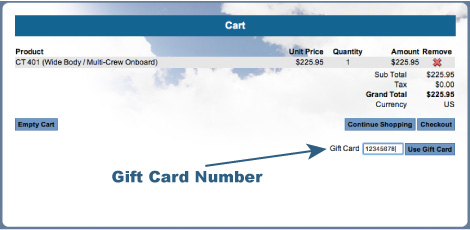 Entering your gift card code