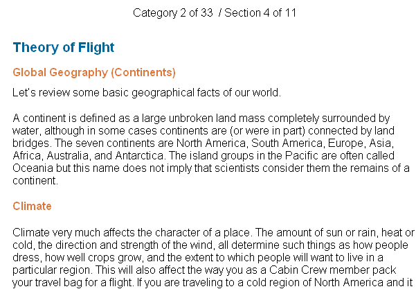Course Content - Theory of Flight - Global Geography & Climate