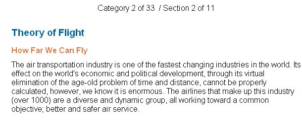 Course Content - Theory of Flight - How Far We Can Fly